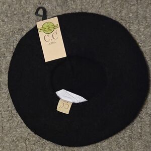 C.C Kids Black Wool Beret - Classic Kids Hat